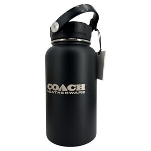 Coach Water Bottle leatherware Black New stainless steel vacuum sealed
